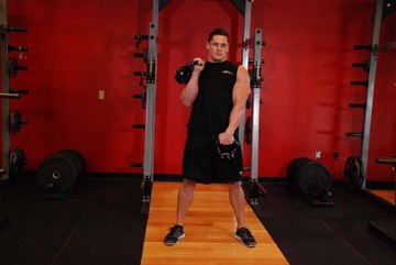 Alternating Hang Clean: posición final