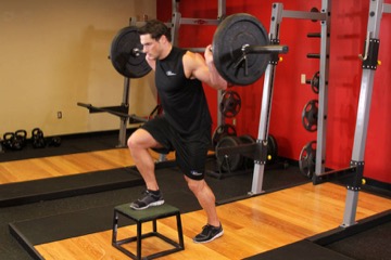 Barbell Step Ups: posición inicial