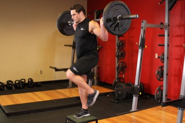 Barbell Step Ups: posición final