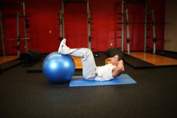 Crunch - Legs On Exercise Ball: posición final