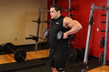 Dumbbell Raise: posición final