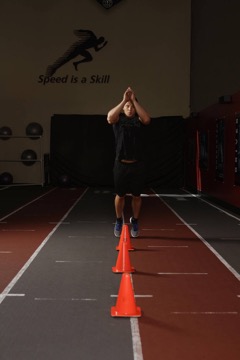 Front Cone Hops (or hurdle hops): posición inicial