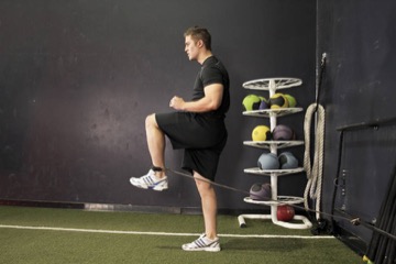Hip Flexion with Band: posición final
