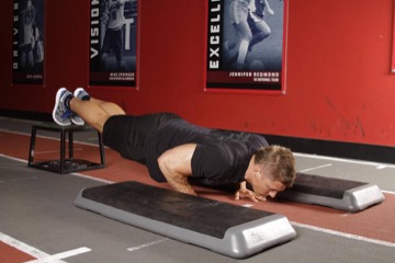 Incline Push-Up Depth Jump: posición inicial