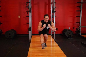 Kettlebell Pistol Squat: posición final