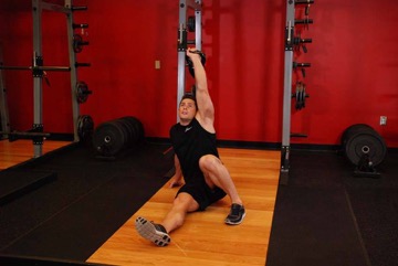 Kettlebell Turkish Get-Up (Squat style): posición final