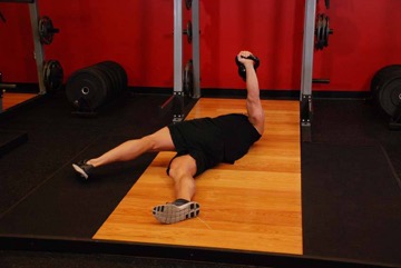 Press en suelo con kettlebell: posición final