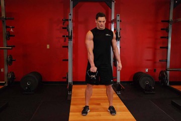 One-Arm Kettlebell Split Snatch: posición inicial