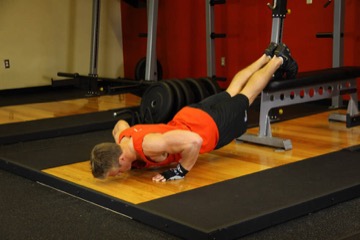 Push-Ups With Feet Elevated: posición final