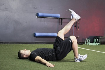Glute bridge una pierna: posición inicial