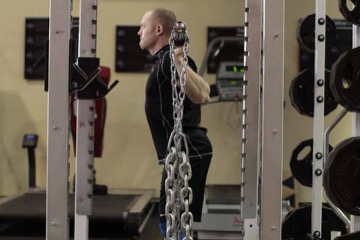 Squat with Chains: posición inicial