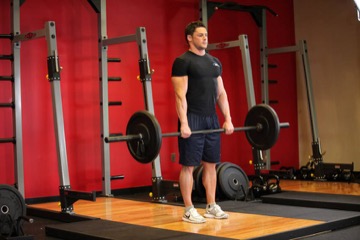 Stiff-Legged Barbell Deadlift: posición final