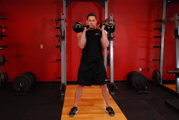 Two-Arm Kettlebell Clean: posición final