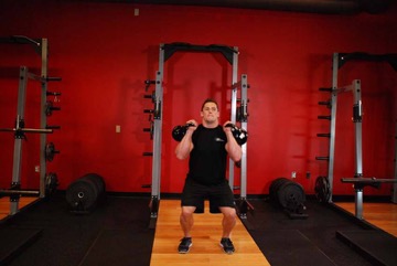 Two-Arm Kettlebell Jerk: posición inicial
