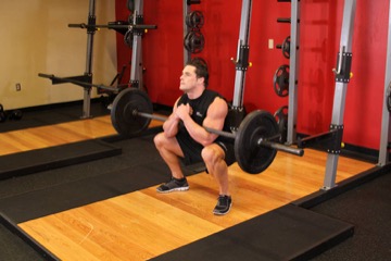 Zercher squat: posición final
